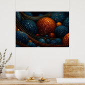 Celestial Flow: Abstracte sferen in beweging Poster (Keuken)