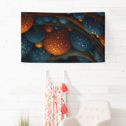 Celestial Flow: Abstracte sferen in beweging Spandoek (Insitu)