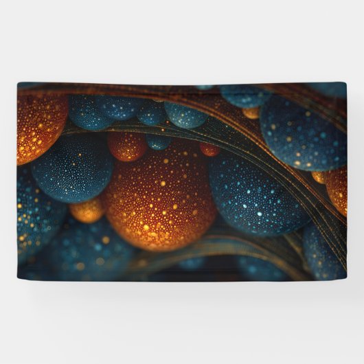 Celestial Flow: Abstracte sferen in beweging Spandoek (Horizontaal)