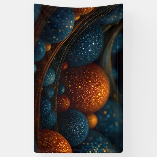 Celestial Flow: Abstracte sferen in beweging Spandoek (Verticaal)