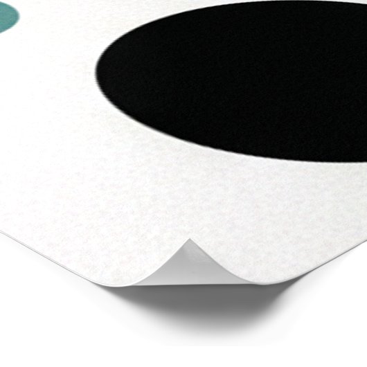 Celestial Flow: Minimalist Teal Portrait Poster (Hoek)