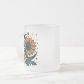 Celestial Flower Frosted Glass Mug Matglas Koffiemok (Voorkant links)