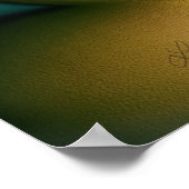 Celestial Fluid Dreams Poster - Goud Blauw Surreal (Hoek)