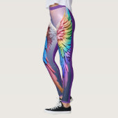 "Celestial fluistert: Hyper-Realistic Rainbow Ange Leggings (Links)