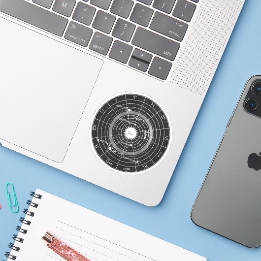 Celestial fluistert Zodiac  Sticker (Laptop met iPhone)