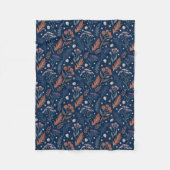 Celestial Foliage Geodes en Blauwe Sterren Fleece Deken (Voorkant)