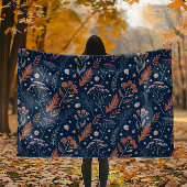 Celestial Foliage Geodes en Blauwe Sterren Fleece Deken