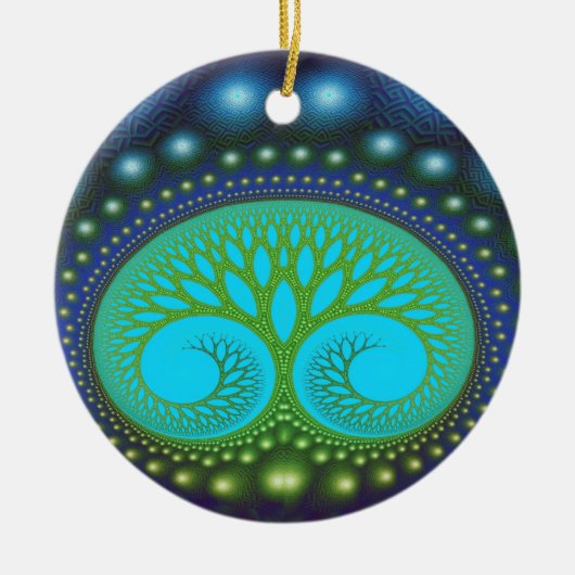 Celestial Forest Natuur Pattern Abstract Art Keramisch Ornament (Voorkant)