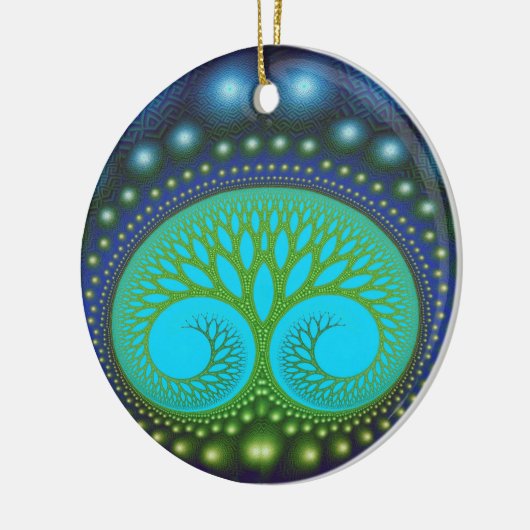 Celestial Forest Natuur Pattern Abstract Art Keramisch Ornament (Links)