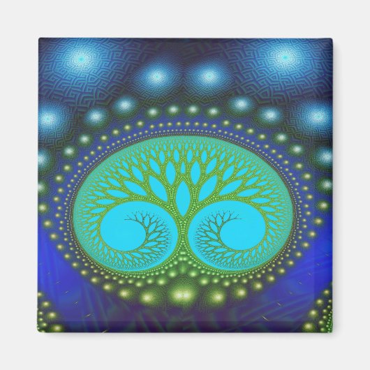 Celestial Forest Natuur Pattern Abstract Art Magneet (Voorkant)