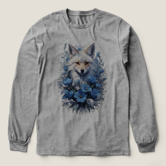 Celestial Fox in Blue Bloom Tri-Blend Shirt (Voorkant)