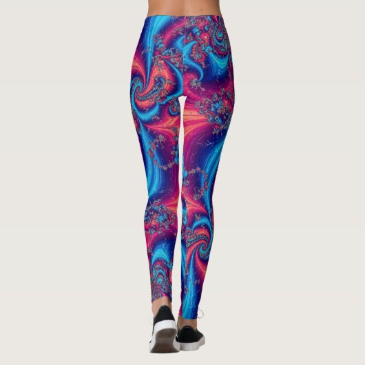 Celestial Fractal, Roze, Paarse en Blauw Leggings (Achterkant)