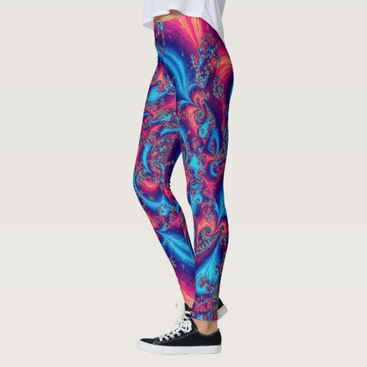 Celestial Fractal, Roze, Paarse en Blauw Leggings (Links)