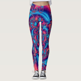 Celestial Fractal, Roze, Paarse en Blauw Leggings