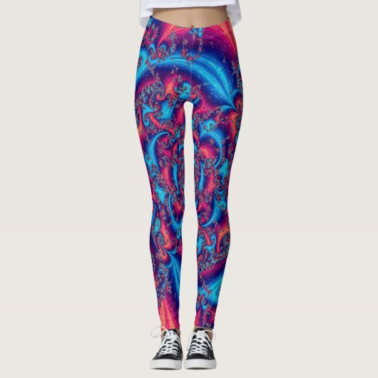 Celestial Fractal, Roze, Paarse en Blauw Leggings (Voorkant)
