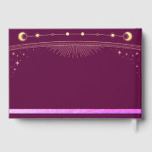 Celestial Fuchsia Gold Sun Moon Stars Wedding  Gastenboek (Achterkant)
