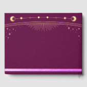 Celestial Fuchsia Gold Sun Moon Stars Wedding  Gastenboek (Achterkant)