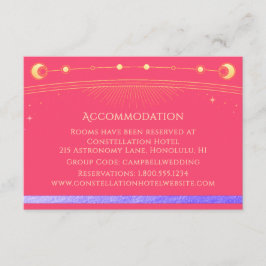 Celestial Fuchsia Roze Mystieke Accommodatie Informatiekaartje
