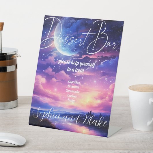 Celestial Full Dessert Bar Wedding voetstuk teken Reclamebord Met Voetstuk (Insitu)