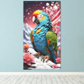 Celestial Fusion: Kristal Bloemen Canvas Kunst (Insitu (Houten vloer))