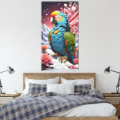 Celestial Fusion: Kristal Bloemen Canvas Kunst (Insitu (Slaapkamer))