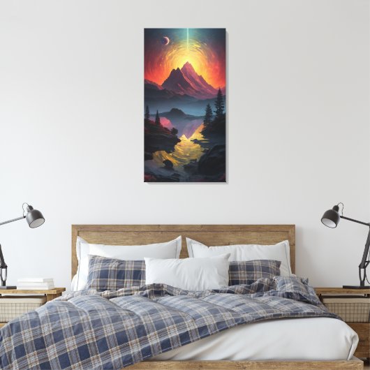 Celestial Fusion: Uitgerekte Canvas Prints van Lek (Insitu (Slaapkamer))