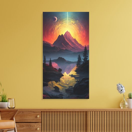 Celestial Fusion: Uitgerekte Canvas Prints van Lek (Insitu (Woonkamer))