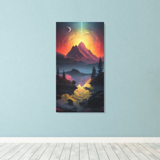 Celestial Fusion: Uitgerekte Canvas Prints van Lek (Insitu (Houten vloer))