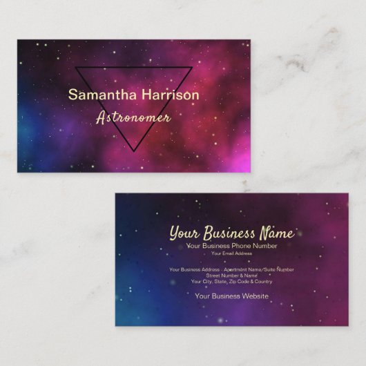 Celestial Galaxy Astronomy Science Elegant Visitekaartje (Voorkant / Achterkant)