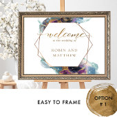 Celestial, Galaxy Blue Blauwgroen Paars Welkomsthu Poster