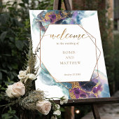 Celestial, Galaxy Blue Blauwgroen Paars welkomstte Poster