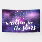 Celestial Galaxy bruiloft geschreven in de sterren Spandoek (Horizontaal)