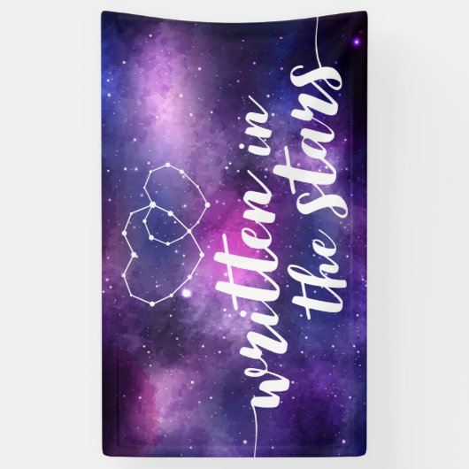 Celestial Galaxy bruiloft geschreven in de sterren Spandoek (Verticaal)