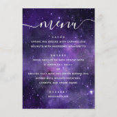 Celestial Galaxy Bruiloft | Kosmische Sterrennacht Menu (Voorkant)