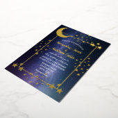 Celestial Galaxy Cosmos Moon Sky Gold Folie Weddin Folie Uitnodiging (Gedraaid)