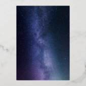 Celestial Galaxy Cosmos Moon Sky Gold Folie Weddin Folie Uitnodiging (Achterkant)