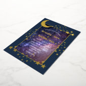 Celestial Galaxy Cosmos Moon Sky Gold Folie Weddin Uitnodiging (Gedraaid)