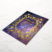 Celestial Galaxy Cosmos Night Gold Folie Wedding Folie Uitnodiging (Gedraaid)