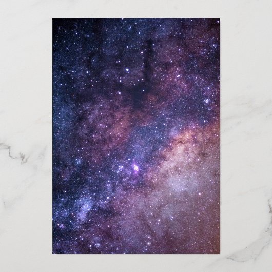 Celestial Galaxy Cosmos Night Gold Folie Wedding Folie Uitnodiging (Achterkant)