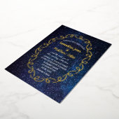 Celestial Galaxy Cosmos Sky Gold Folie Wedding Uitnodiging (Gedraaid)