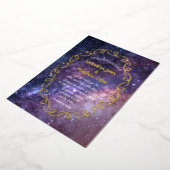 Celestial Galaxy Cosmos Sky Gold Folie Wedding Uitnodiging (Gedraaid)