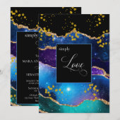 ** Celestial Galaxy Cosmos Space Nebula Wedding Kaart (Voorkant / Achterkant)