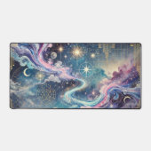 Celestial Galaxy Desk Mat met geometrische accente (Voorkant)