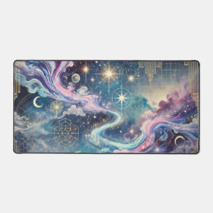 Celestial Galaxy Desk Mat met geometrische accente