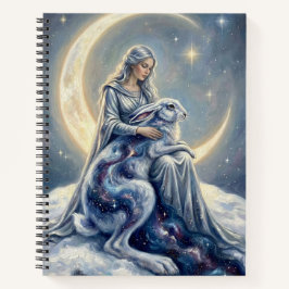 Celestial Galaxy Hare Moon Goddess Fantasy Art Notitieboek