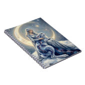 Celestial Galaxy Hare Moon Goddess Fantasy Art Notitieboek (Rechterzijde)