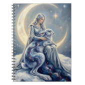 Celestial Galaxy Hare Moon Goddess Fantasy Art Notitieboek (Voorkant)