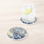 Celestial Galaxy Hare Moon Goddess Fantasy Art Zandsteen Onderzetter (Zijkant)