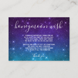 Celestial Galaxy Honeymoon Wish Wedding Informatiekaartje