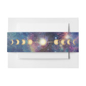 Celestial Galaxy Moon Phase Belly Band Uitnodigingen Wikkel (Voorkant Voorbeeld)